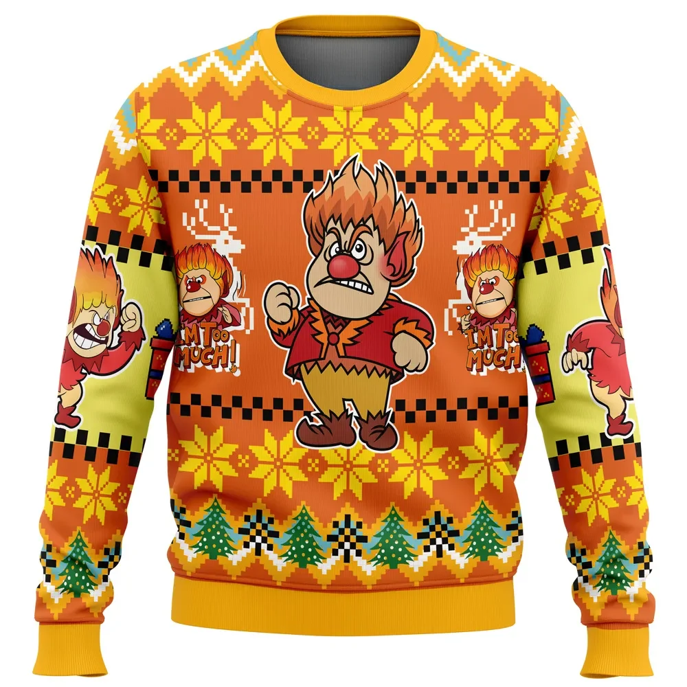 Heat Miser The Year Without a Santa Claus Ugly Christmas Sweater, Classic Stop Motion Holiday Sweatshirt, Retro Xmas Gift for Cartoon Fans