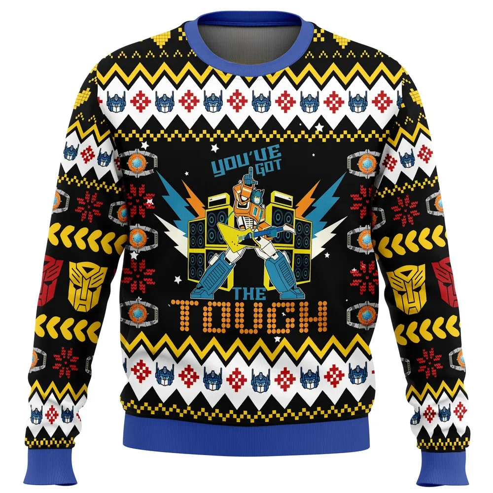 Optimus Prime You've Got The Touch Transformers Ugly Christmas Sweater, Autobots Holiday Sweatshirt, Retro Robot Xmas Gift for Fans
