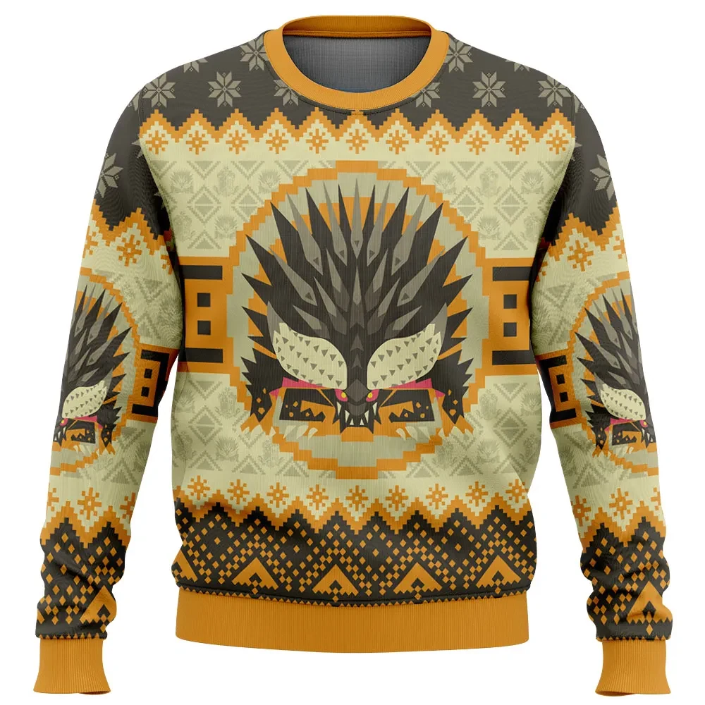 Christmas Nergigante Monster Hunter World Ugly Christmas Sweater, Fair Isle Gamer Holiday Sweater, Video Game Xmas Jumper
