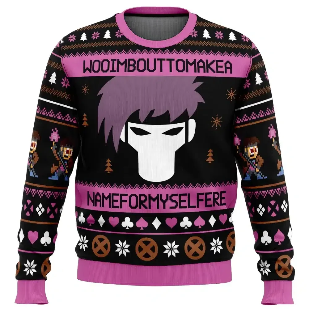 Gambit I'm About To Make A Name For Myself Ugly Christmas Sweater, X-Men Marvel Holiday Sweater, Comic Xmas Jumper