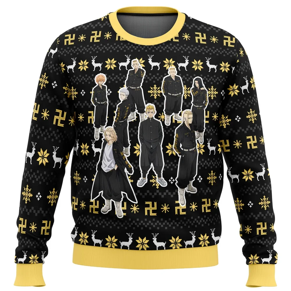The Buddhist Symbol Tokyo Revengers Ugly Christmas Sweater, Tokyo Manji Gang Holiday Sweater, Mikey Draken Toman Anime Xmas Gift