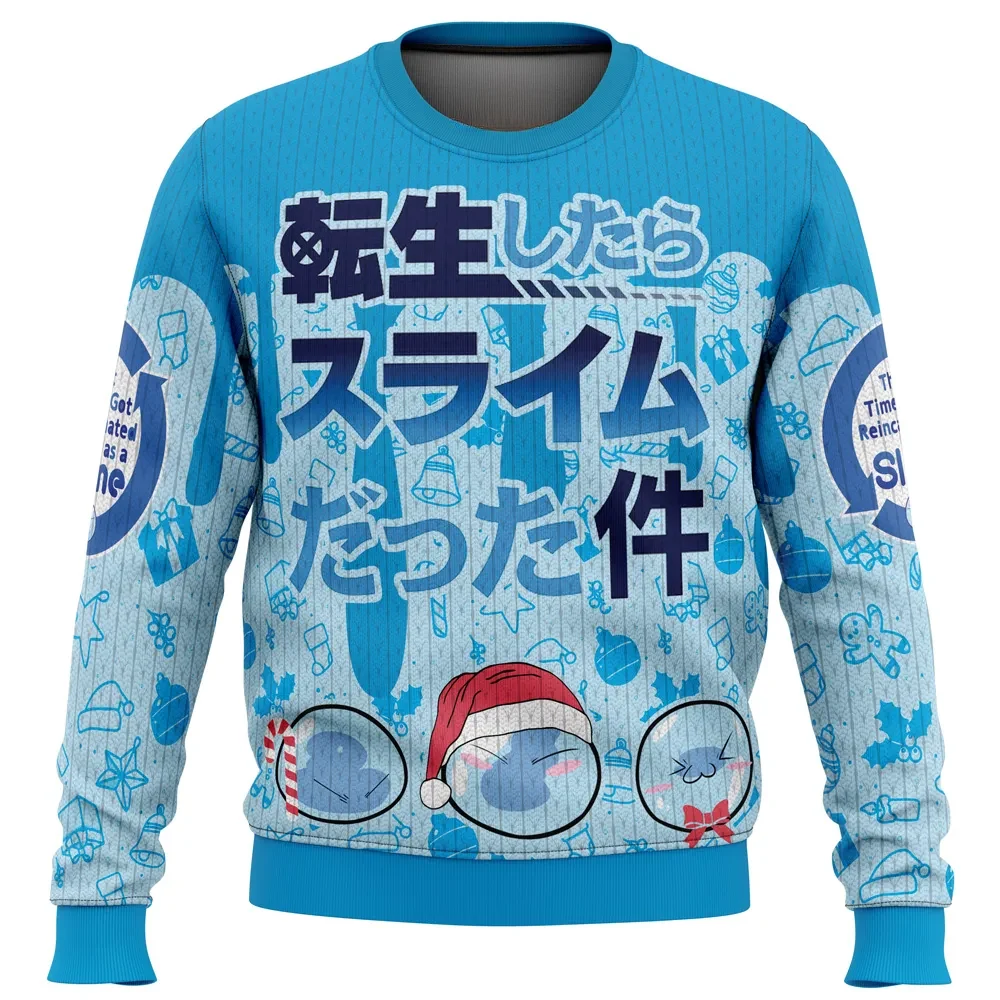 I Got Slimy That Time I Got Reincarnated as a Slime Ugly Christmas Sweater, Rimuru Anime Holiday Sweater, Anime Xmas Sweater