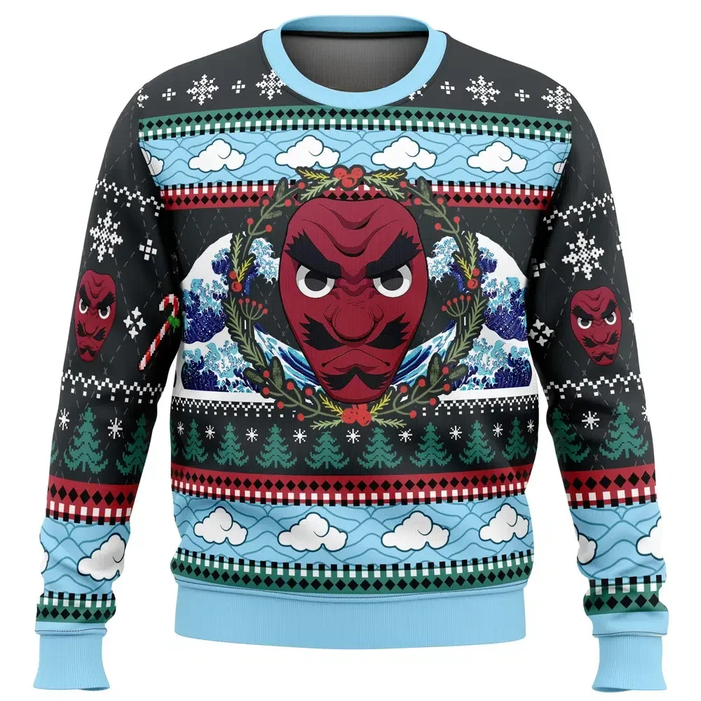 Christmas Sakonji Urokodaki Demon Slayer Ugly Christmas Sweater, Tengu Mask Holiday Sweater, Anime Xmas Gift, Kimetsu no Yaiba Fan Pullover
