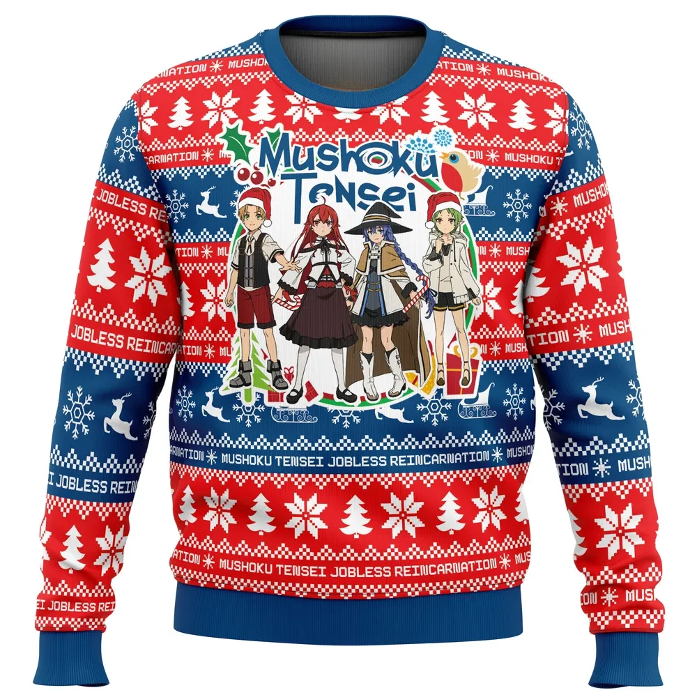 Christmas Joy Rudeus Mushoku Tensei Jobless Reincarnation Ugly Christmas Sweater, Anime Holiday Sweater, Fair Isle Xmas Sweater