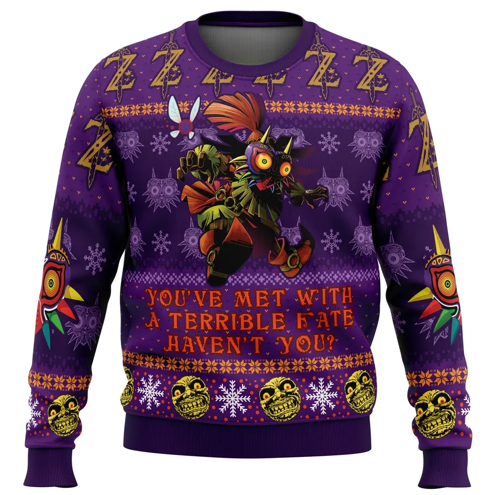You've Met With a Terrible Fate Majora's Mask Skull Kid Legend of Zelda Ugly Christmas Sweater, Zelda Gamer Holiday Sweater, Xmas Sweater