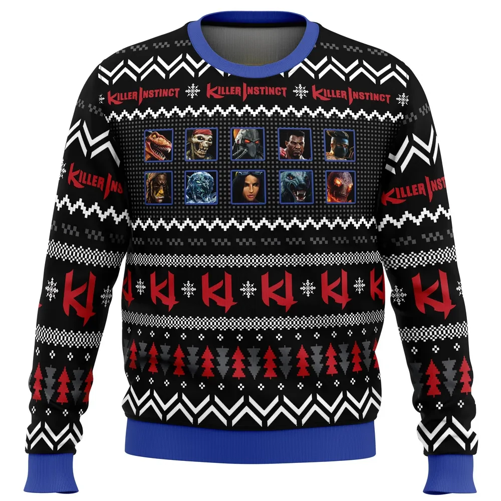 Instinct of a Killer Select Killer Instinct Ugly Christmas Sweater, Fighting Game Gamer Holiday Sweater, Unisex All Over Print Xmas Sweater