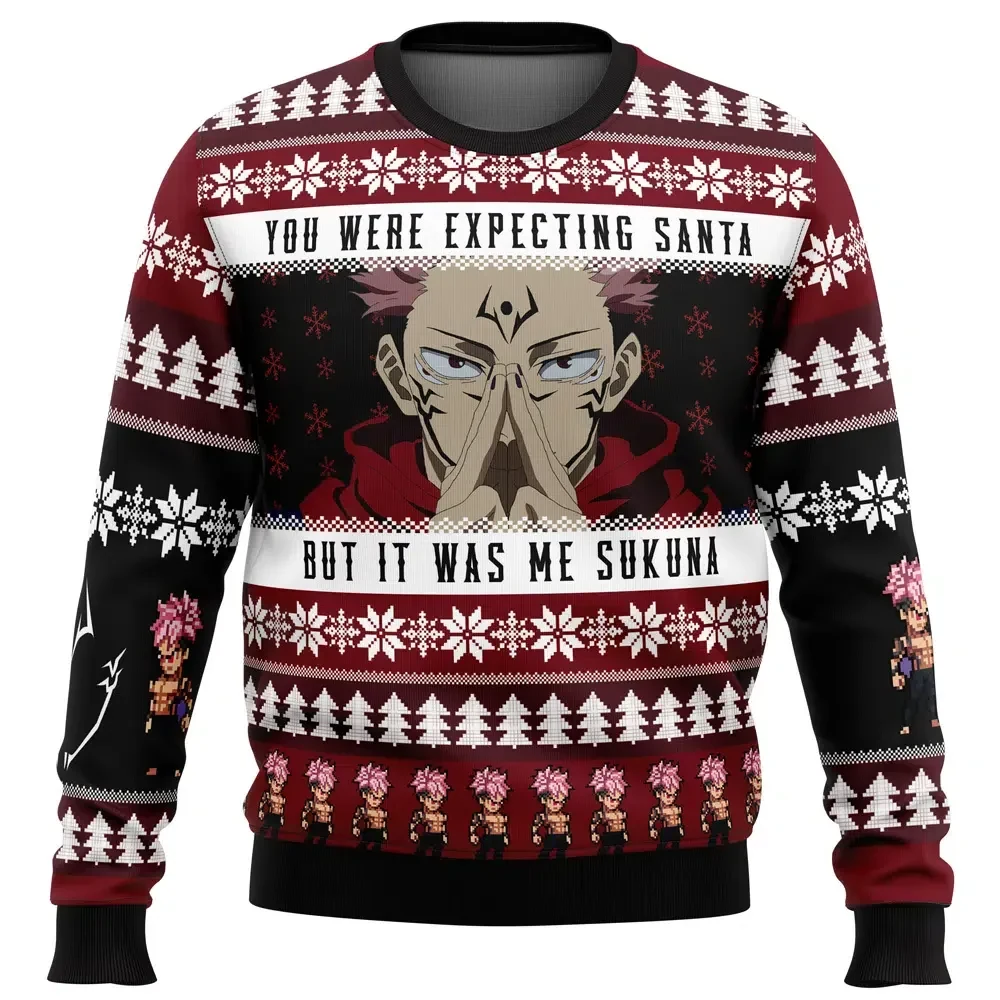 You Were Expecting Santa Sukuna Jujutsu Kaisen Ugly Christmas Sweater, JJK Holiday Sweater, Ryomen Sukuna Meme, Anime Xmas Gift