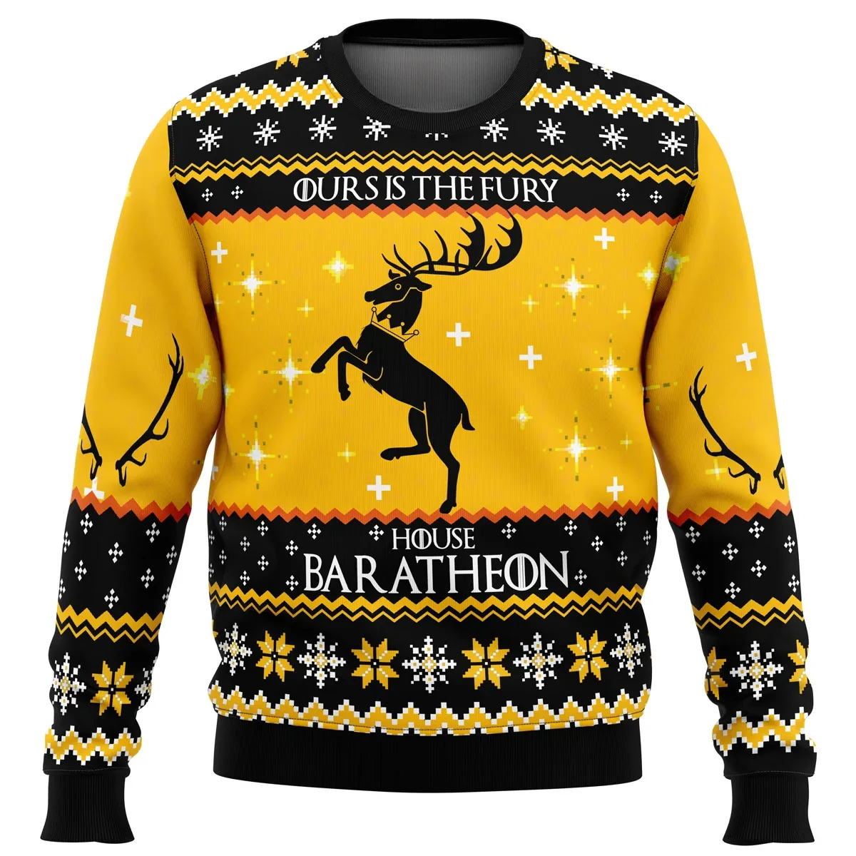 House Baratheon Ours Is the Fury Game of Thrones Ugly Christmas Sweater, GOT TV Show Holiday Sweater, Unisex Xmas Jumper