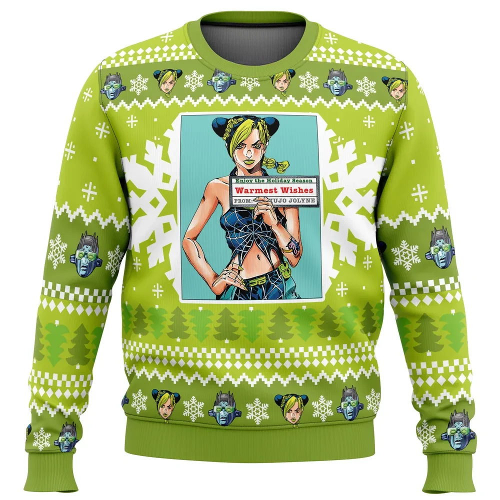 Christmas Jolyne Kujo JoJo's Bizarre Adventure Ugly Christmas Sweater, Stone Ocean Anime Holiday Sweater, All Over Print Xmas Sweater