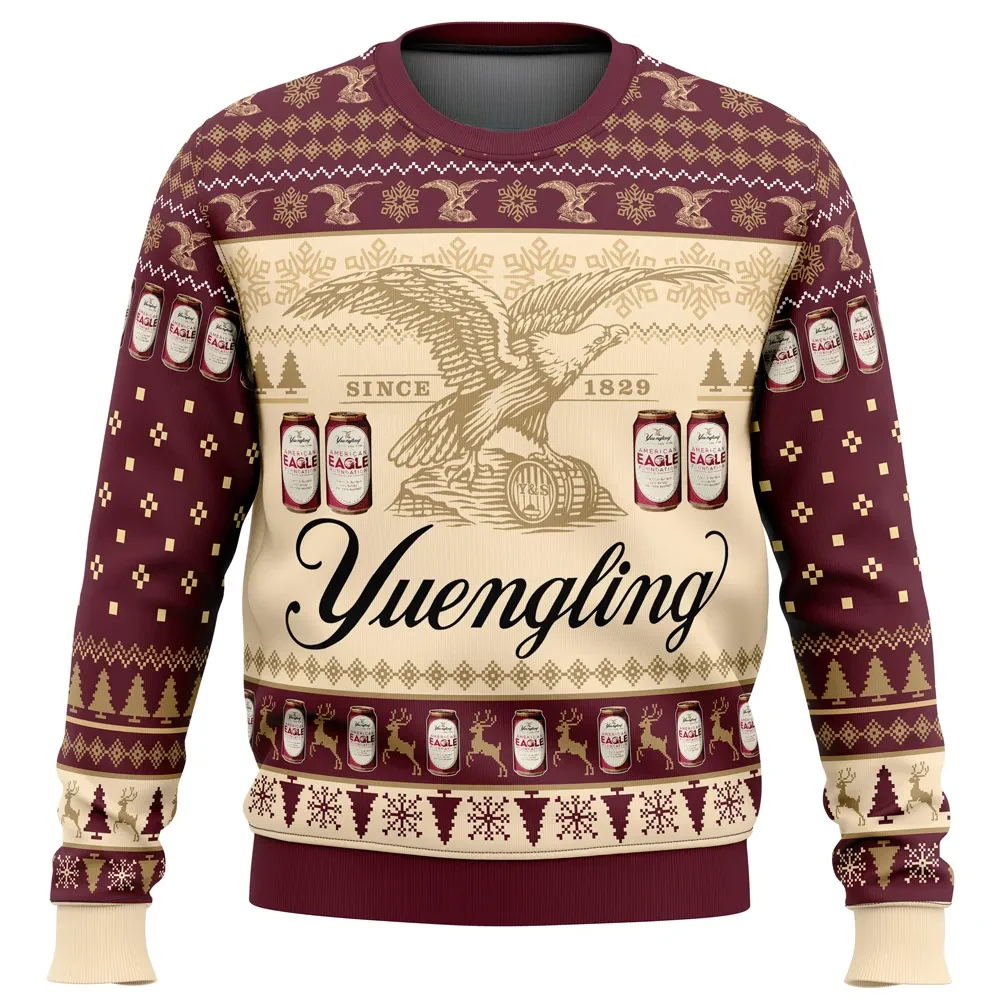 Yuengling Ugly Christmas Sweater, Yuengling Beer Eagle Since 1829 Holiday Sweatshirt, Unisex Beer Lover Xmas Gift for Lager Drinkers