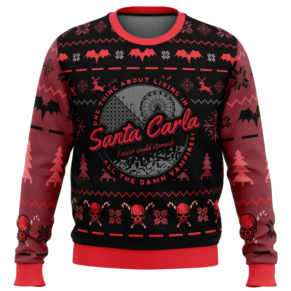 Santa Carla The Lost Boys Ugly Christmas Sweater, Lost Boys Vampire Holiday Sweater, 80s Horror Movie Xmas Gift with Boardwalk Quote