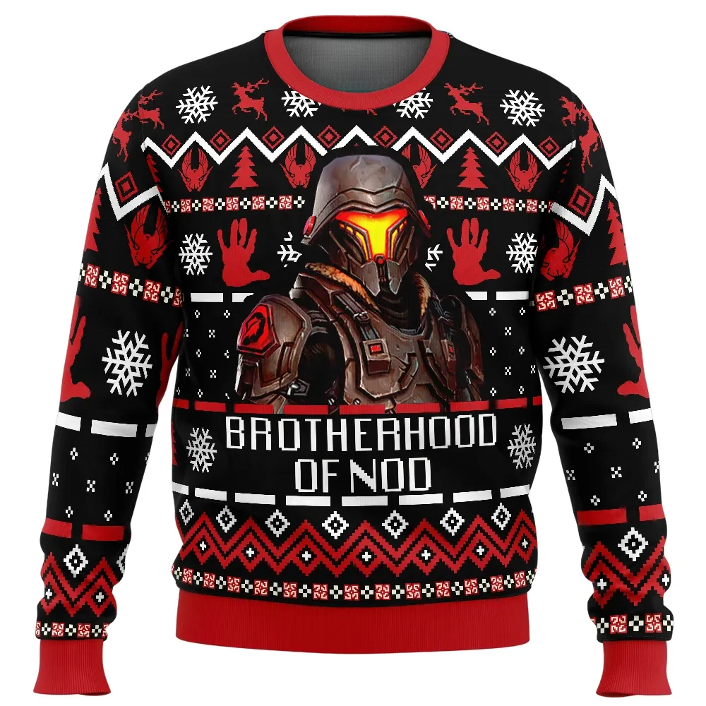 Brotherhood of Nod Command and Conquer Ugly Christmas Sweater, Scorpion Tail Emblem Gamer Holiday Sweater, Strategy Game Xmas Gift
