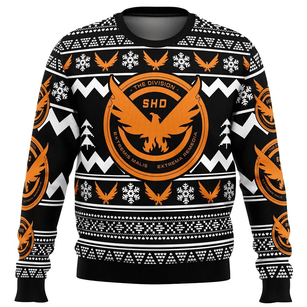 SHD Strategic Homeland Division Ugly Christmas Sweater, The Division Phoenix Emblem Gamer Holiday Sweater, Tom Clancy Gamer Xmas Gift