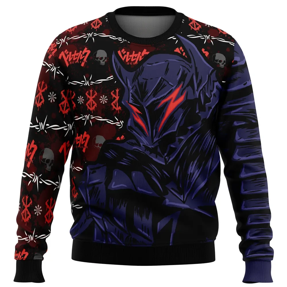Struggler Berserk Ugly Christmas Sweater, Guts Berserker Armor Holiday Sweater, Brand of Sacrifice Dark Fantasy Anime Xmas Gift, Unisex Top