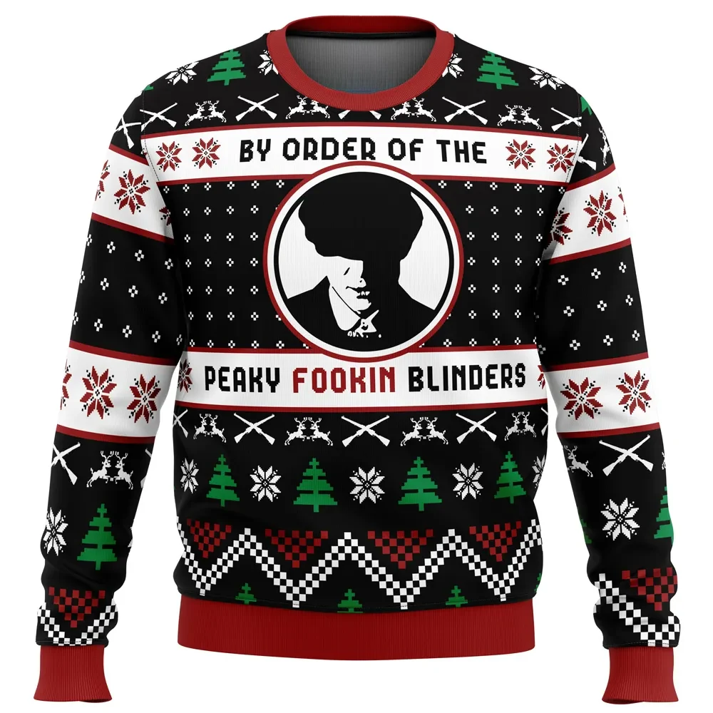 By Order of the Peaky Blinders Ugly Christmas Sweater, Thomas Shelby Flat Cap Holiday Sweatshirt, Funny TV Show Xmas Gift for Drama Fans