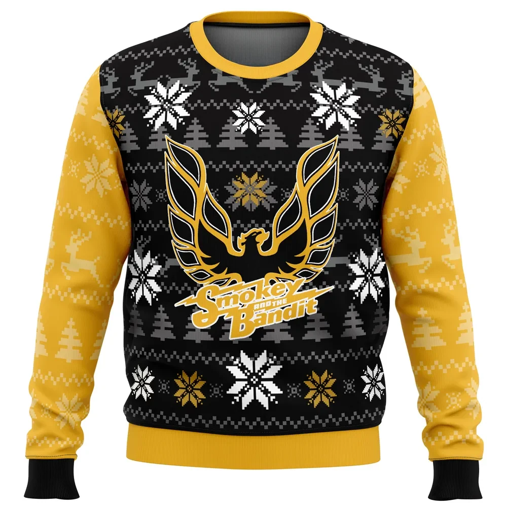 Pontiac Firebird Smokey and the Bandit Ugly Christmas Sweater, Trans Am Classic Car Movie Holiday Sweater, Unisex All Over Print Xmas Jumper