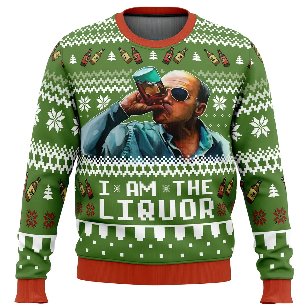 I Am The Liquor Trailer Park Boys Ugly Christmas Sweater, Mr. Lahey Holiday Sweater, Funny TV Xmas Gift, Unisex All Over Print Party Sweatshirt