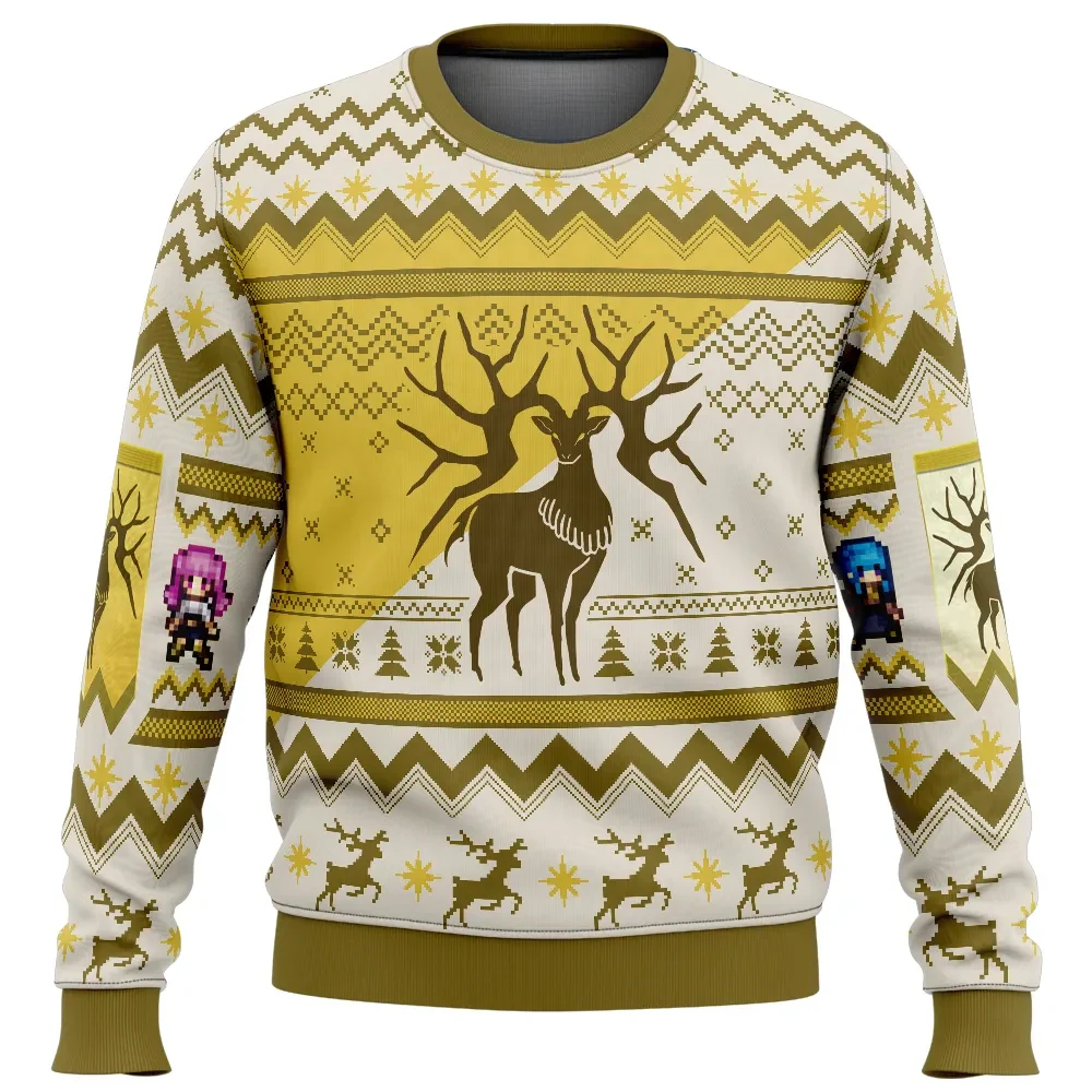 Golden Deer Fire Emblem Ugly Christmas Sweater, Fire Emblem Three Houses Holiday Sweater, Unisex Gamer Xmas Gift for Nintendo Fans