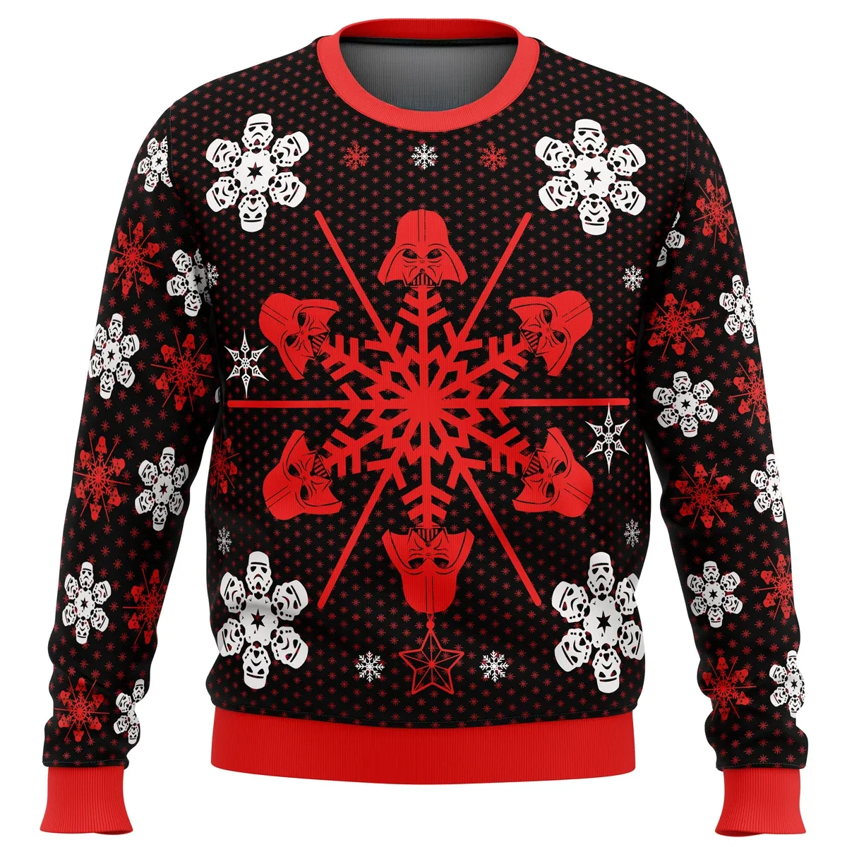 Empire Snowflakes Star Wars Ugly Christmas Sweater, Darth Vader Galactic Empire Holiday Sweater, Stormtrooper Sci-Fi Xmas Gift for Fans