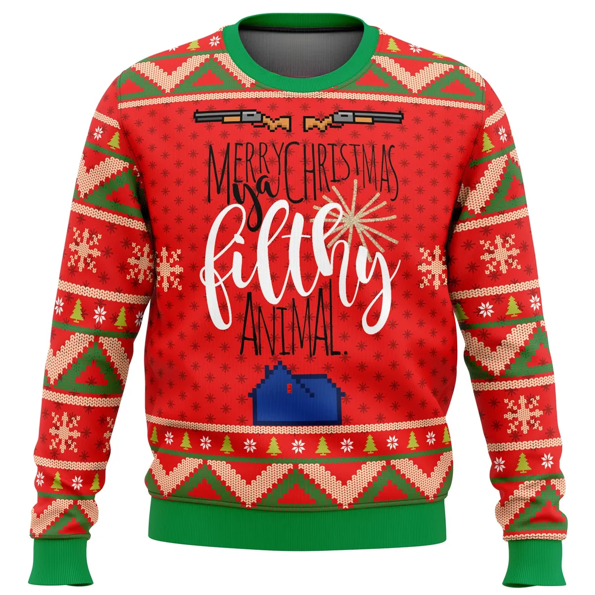 Merry Christmas Ya Filthy Animal Ugly Christmas Sweater, Home Alone Movie Quote Holiday Sweater, Unisex Xmas Sweatshirt, Funny Party Gift