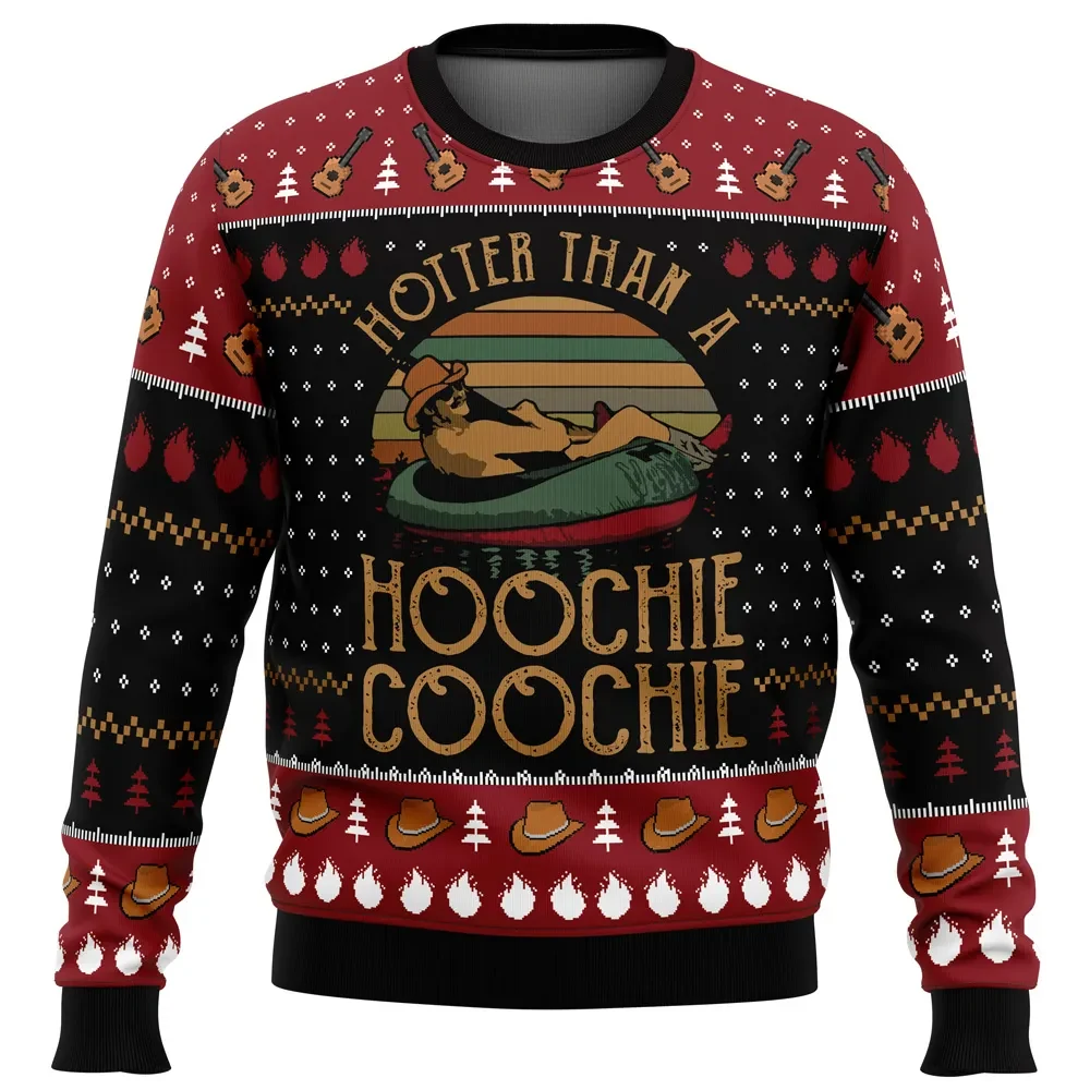 Chattahoochee Alan Jackson Hotter Than a Hoochie Coochie Ugly Christmas Sweater, Country Music Holiday Sweater, All Over Print Xmas Sweater