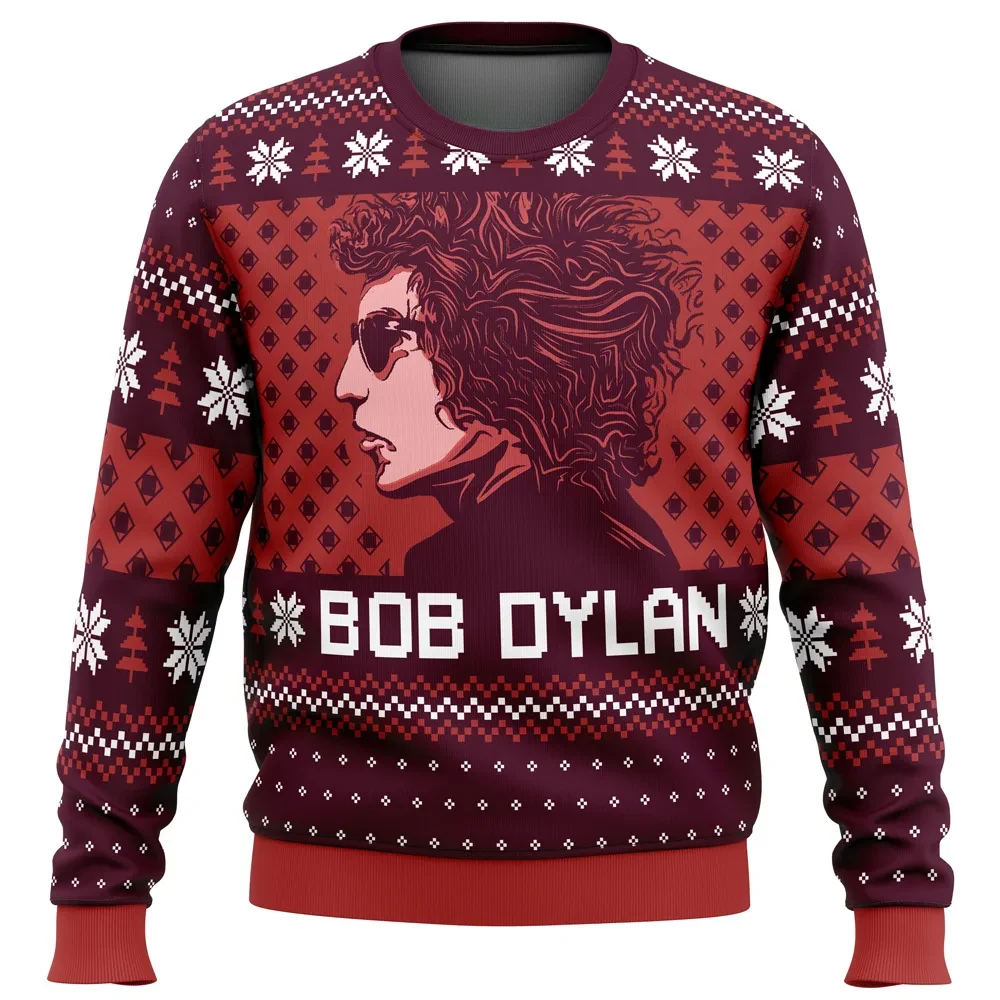 Blood on the Tracks Bob Dylan Ugly Christmas Sweater, Folk Rock Legend Music Holiday Sweater, Unisex Xmas Sweatshirt, Gift for Dylan Fans