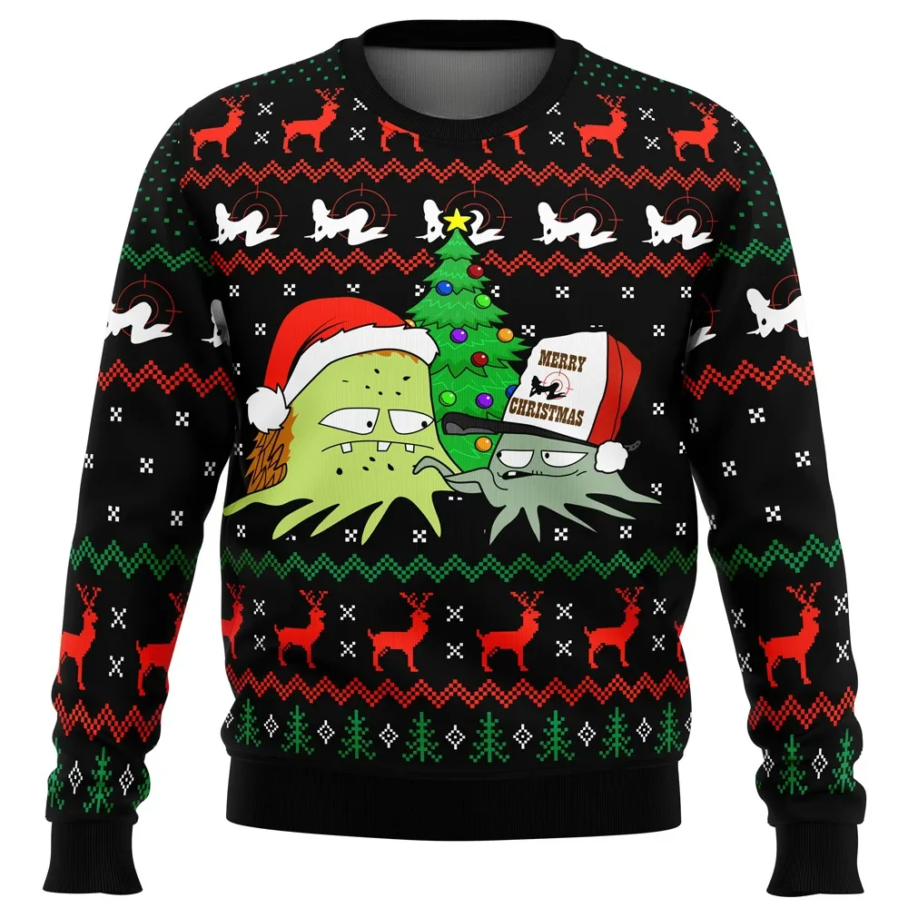 Christmas Squid Squidbillies Ugly Christmas Sweater, Early Cuyler Santa Hat Holiday Sweatshirt, Funny Cartoon Xmas Party Gift for Fans