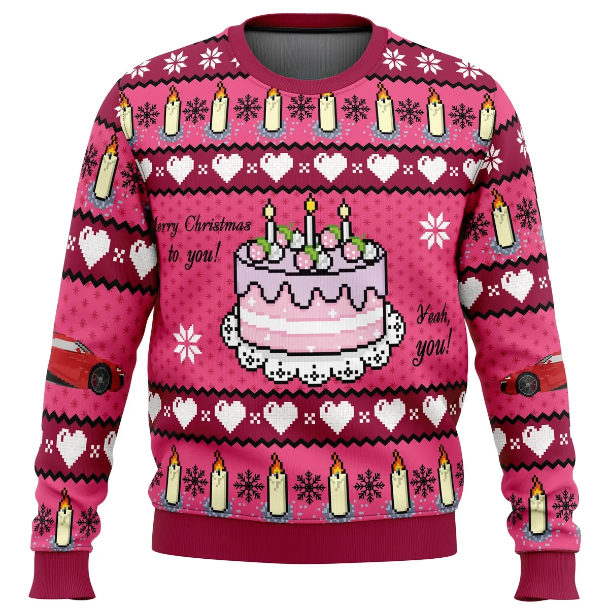 Sixteen Candles Ugly Christmas Sweater, Merry Christmas to You Birthday Cake Holiday Sweater, 80s Movie Xmas Gift, Unisex Pullover