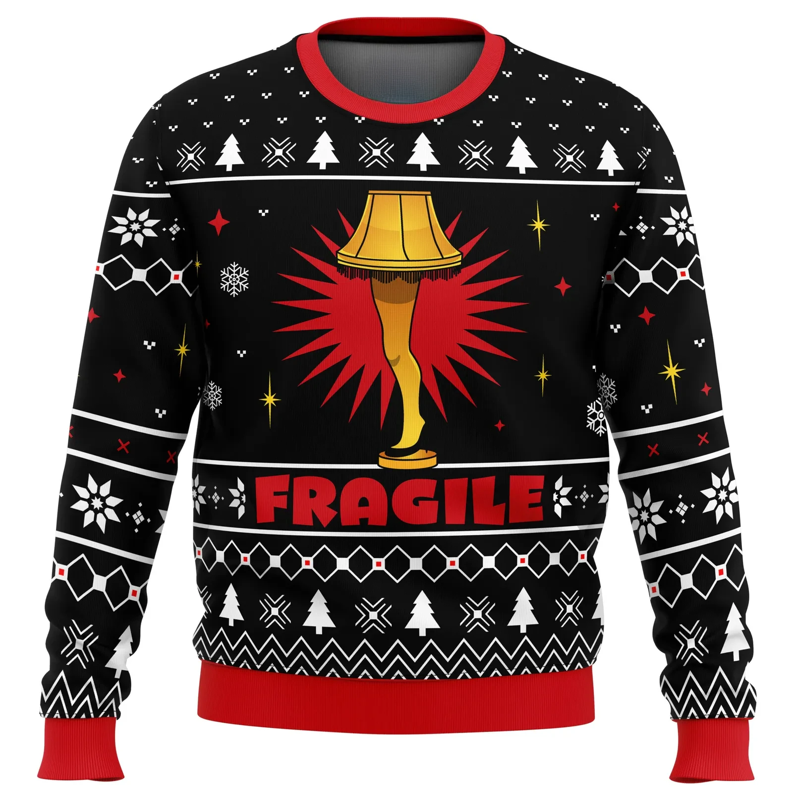 Fragile Leg Lamp A Christmas Story Ugly Christmas Sweater, Christmas Movie Holiday Sweater, Funny Xmas Gift, Classic Film Fan Unisex Pullover