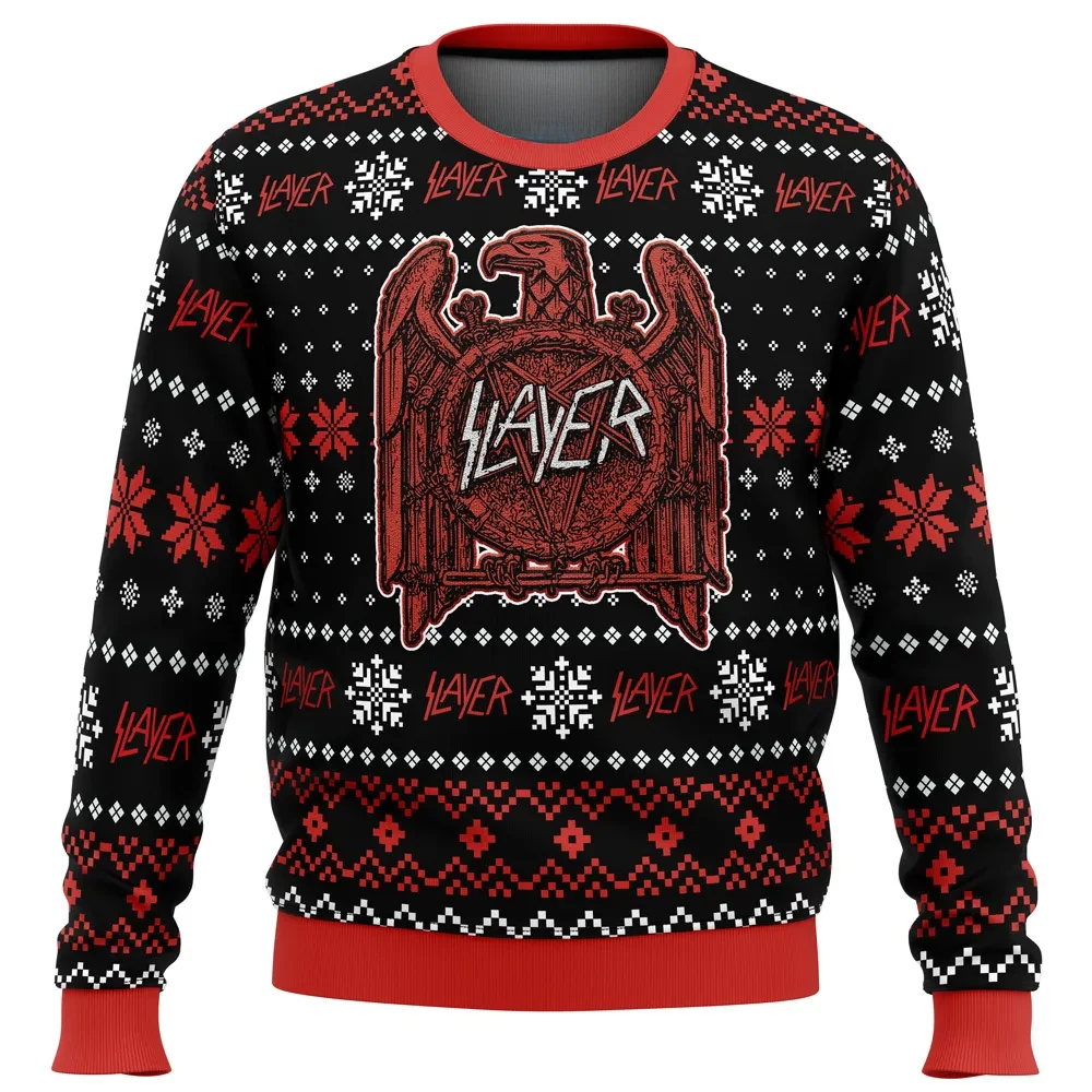 Slayer Eagle Logo Ugly Christmas Sweater, Heavy Metal Band Holiday Sweater, Thrash Music Xmas Gift for Headbangers and Rock Fans