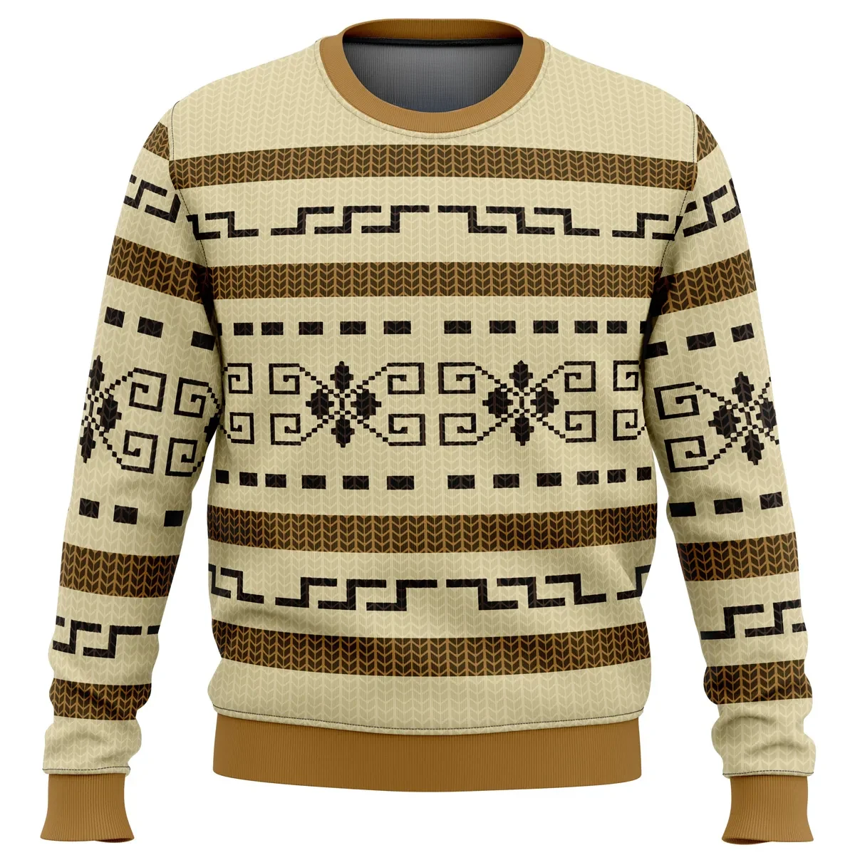 The Dude's Ugly Christmas Sweater, Big Lebowski Cardigan Pattern Holiday Sweater, Cult Classic Funny Movie Xmas Gift for Bowling Fans