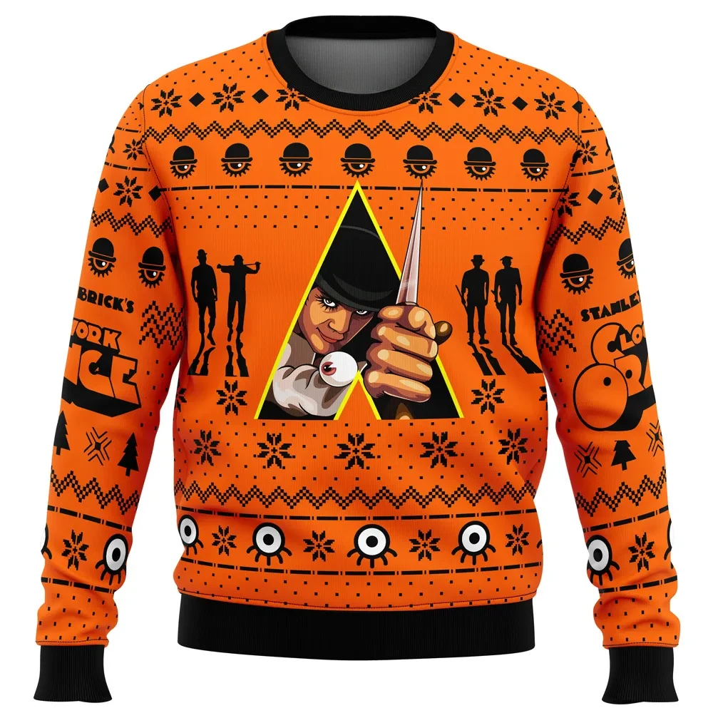 Christmas Alex A Clockwork Orange Ugly Christmas Sweater, Stanley Kubrick Cult Movie Holiday Sweater, Droogs Xmas Gift for Film Fans