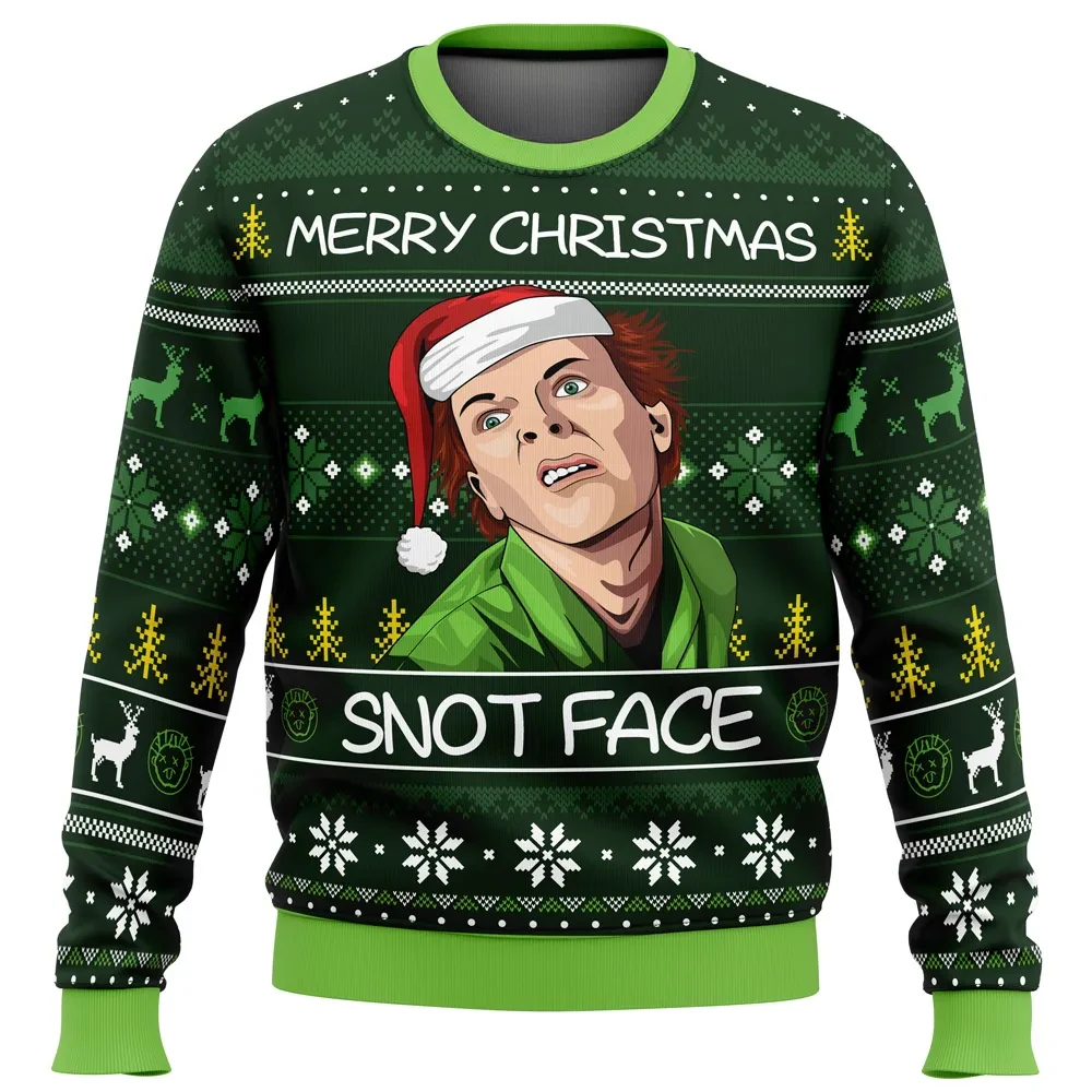 Christmas Fred Drop Dead Fred Ugly Christmas Sweater, Snot Face Santa Hat Holiday Sweatshirt, Funny 90s Comedy Movie Xmas Gift for Fans