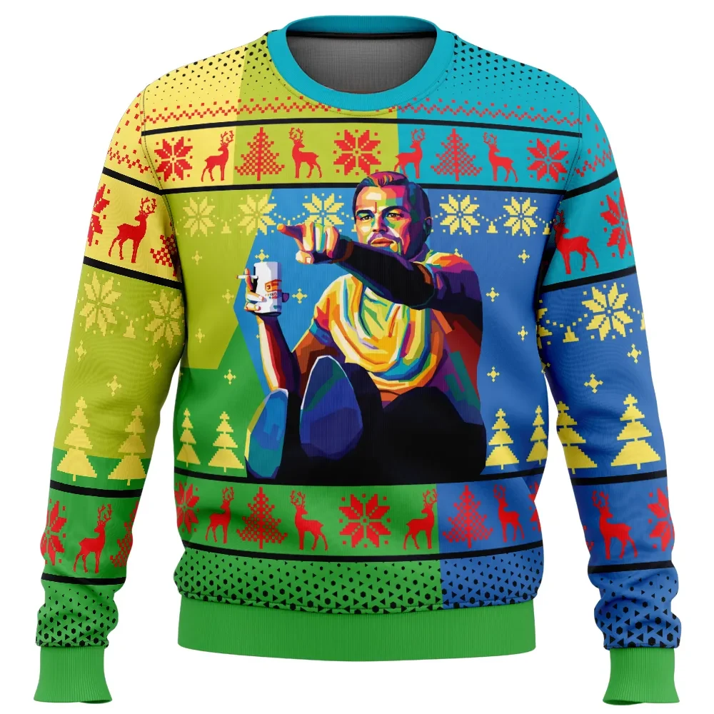Leo Pointing Once Upon A Time In Hollywood Ugly Christmas Sweater, Leonardo DiCaprio Meme Holiday Sweater, Funny Movie Xmas Sweater