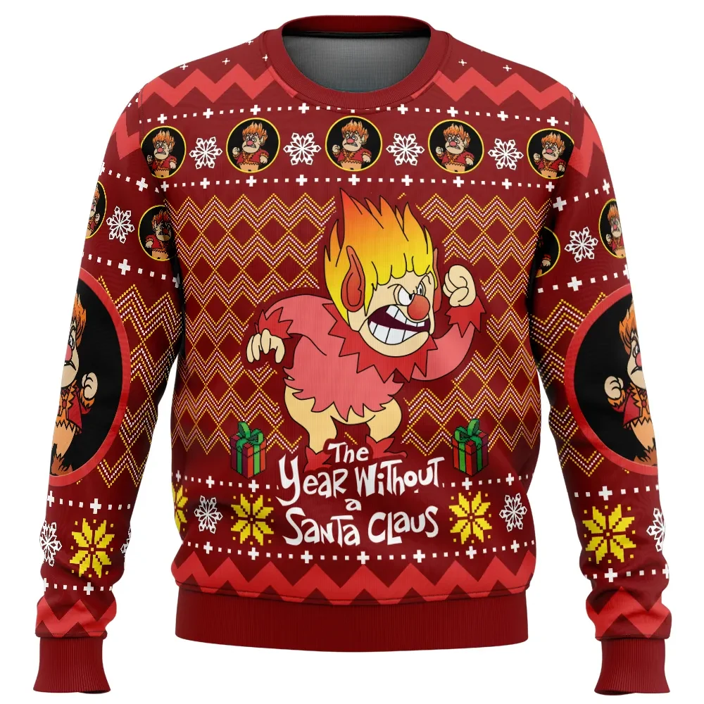 Heat Miser The Year Without a Santa Claus Ugly Christmas Sweater, Classic Christmas Movie Holiday Sweater, Unisex Xmas Jumper