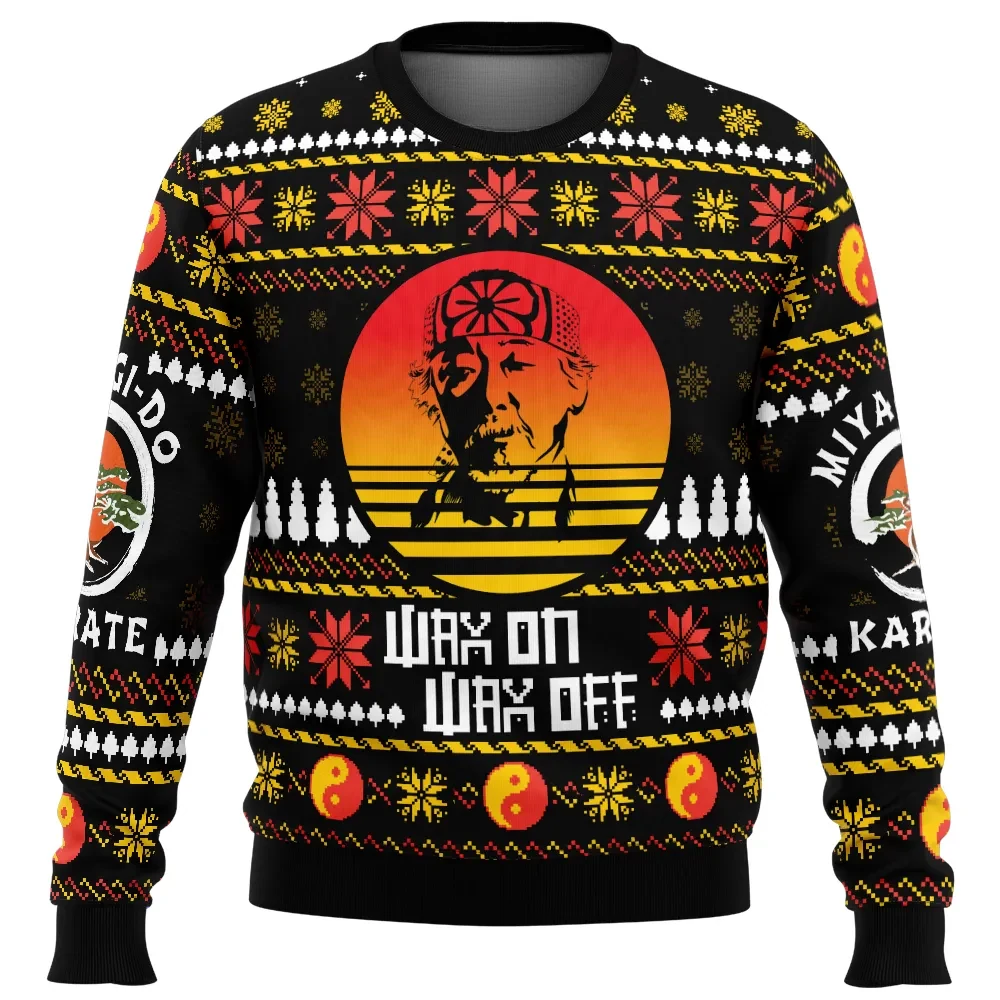 Miyagi Do Karate Dojo Ugly Christmas Sweater, Wax On Wax Off Karate Kid Mr. Miyagi Holiday Sweatshirt, Movie Xmas Gift for Fans