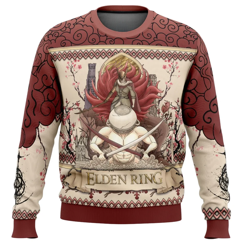 Malenia Blade of Miquella Elden Ring Ugly Christmas Sweater, Elden Ring Holiday Sweater, Soulslike Gamer Xmas Gift, Unisex All Over Print