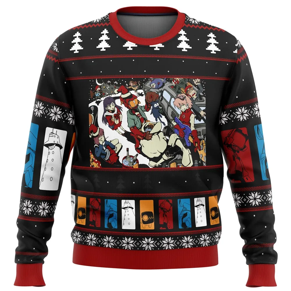 FLCL Fooly Cooly Holidays Ugly Christmas Sweater, Haruko Naota Canti Anime Holiday Sweater, Unisex Xmas Sweatshirt, Gift for Otaku