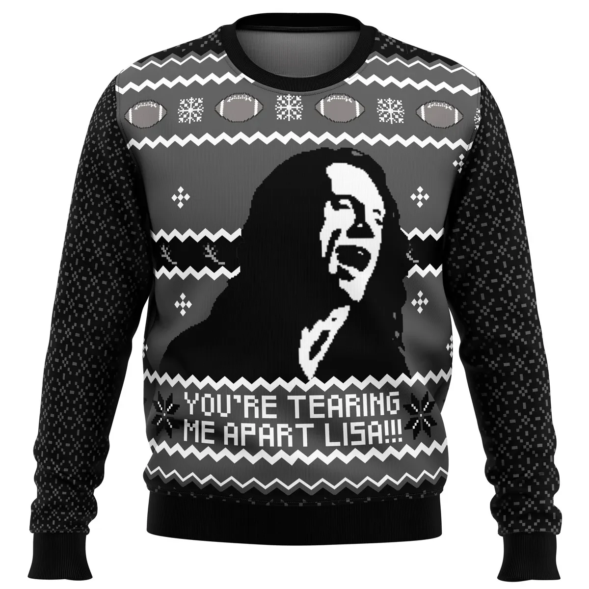 You're Tearing Me Apart Lisa Ugly Christmas Sweater, The Room Tommy Wiseau Cult Movie Holiday Sweater, Unisex Xmas Jumper