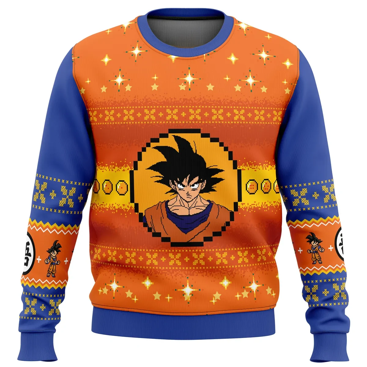 Dragon Ball Z Goku Ugly Christmas Sweater, DBZ Holiday Sweater with Shenron, Unisex Anime Xmas Sweatshirt Gift for Saiyan Fans