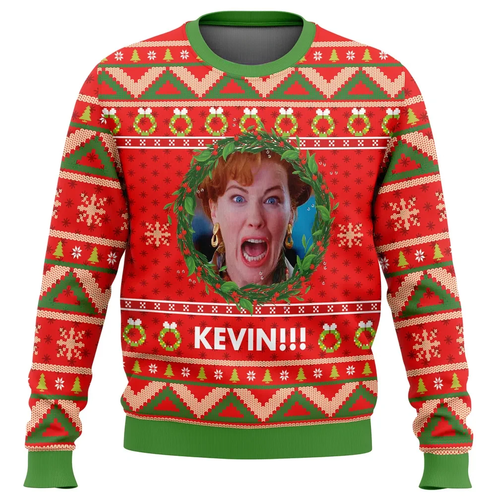 Kevin!!! Home Alone Ugly Christmas Sweater, Funny Home Alone Holiday Sweater, Christmas Movie Xmas Gift with Kate McCallister Scream