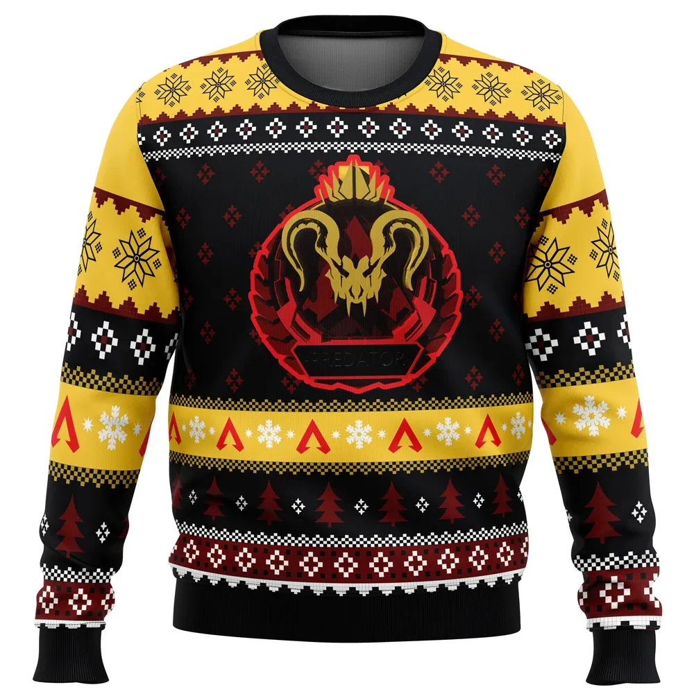Predator Rank Apex Legends Ugly Christmas Sweater, Apex Predator Badge Holiday Sweater, Battle Royale Gamer Xmas Gift, Unisex Sweatshirt