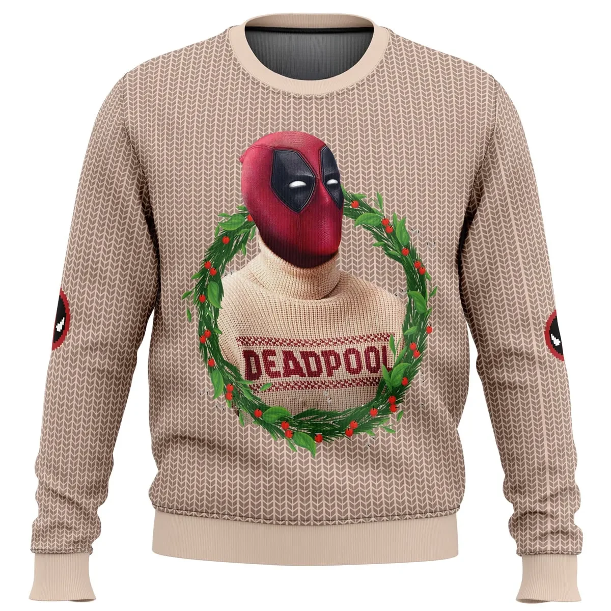 Deadpool Ugly Christmas Sweater, Marvel Deadpool Holiday Sweater, Merc with a Mouth Funny Superhero Xmas Gift for Comic Book Fans