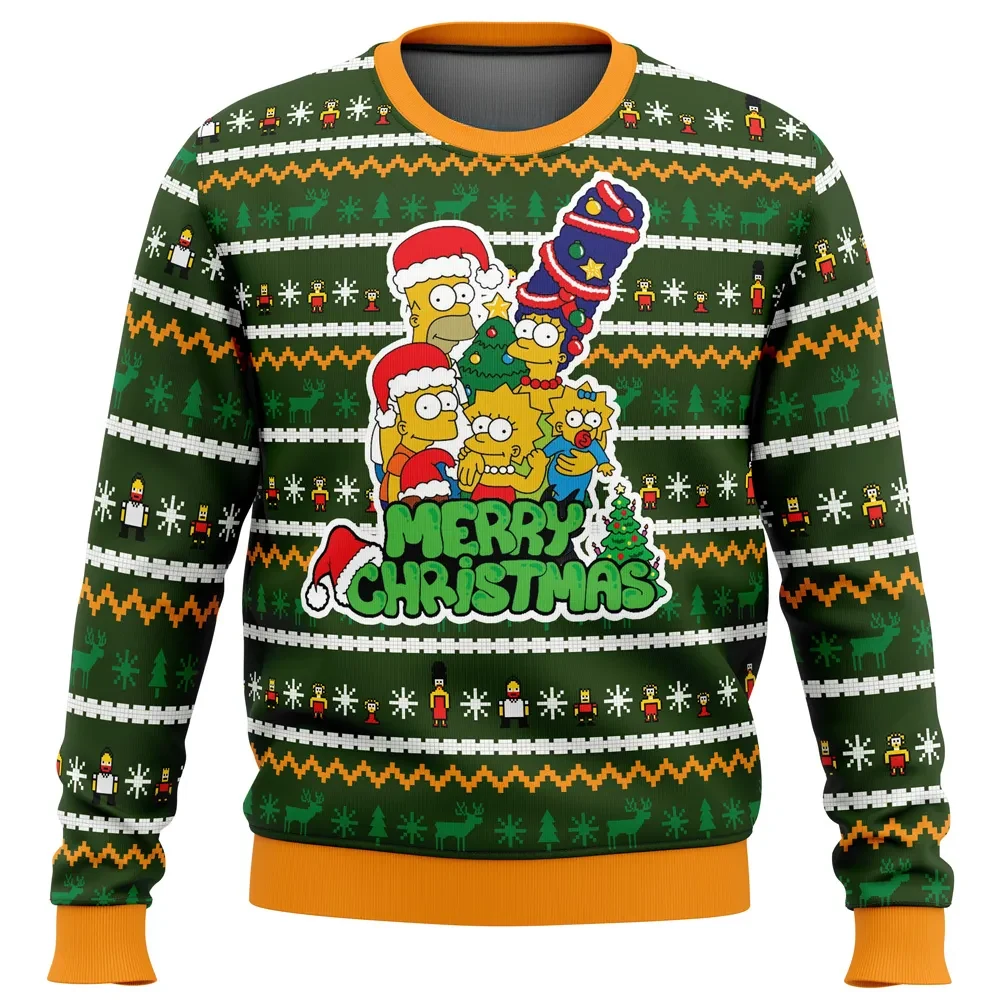 Family Tradition The Simpsons Ugly Christmas Sweater, Simpsons Family Holiday Sweater, Homer Marge Bart Lisa Maggie Cartoon Xmas Gift