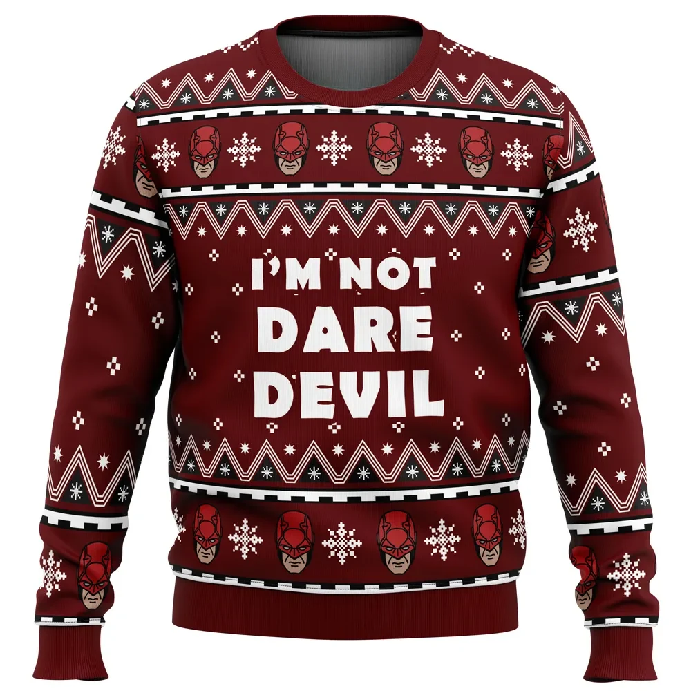 I'm Not Daredevil Marvel Ugly Christmas Sweater, Daredevil Holiday Sweater, Funny Secret Identity Superhero Xmas Gift for Hell's Kitchen Fans