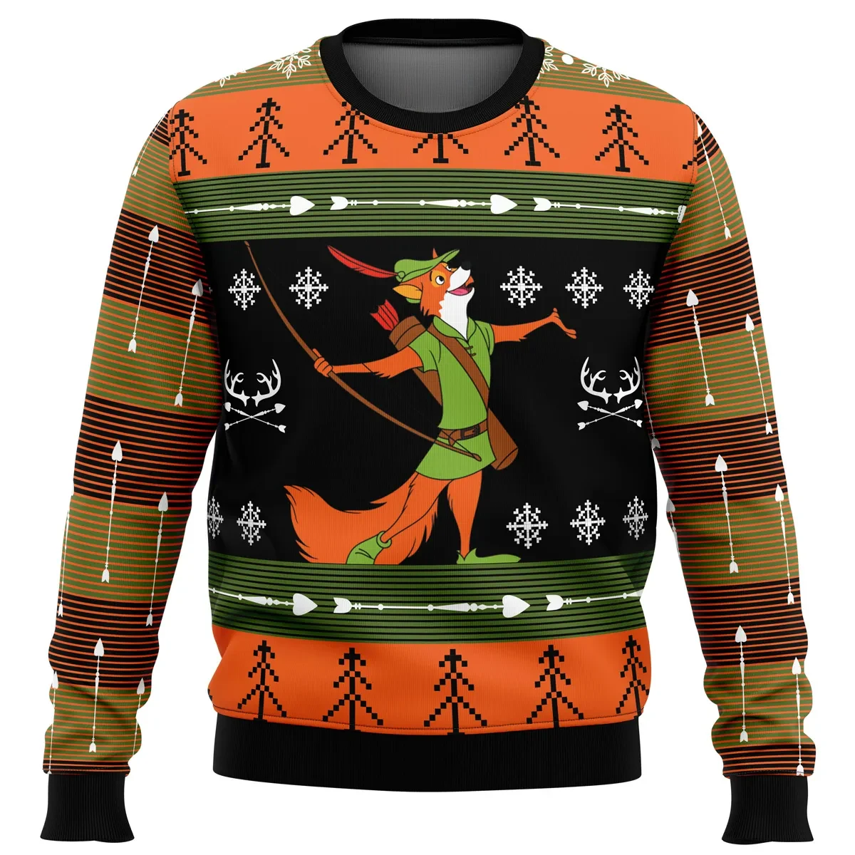 Robin Hood Ugly Christmas Sweater, Disney Robin Hood Fox Holiday Sweater, Sherwood Forest Archer, Cartoon Xmas Gift for Animation Fans