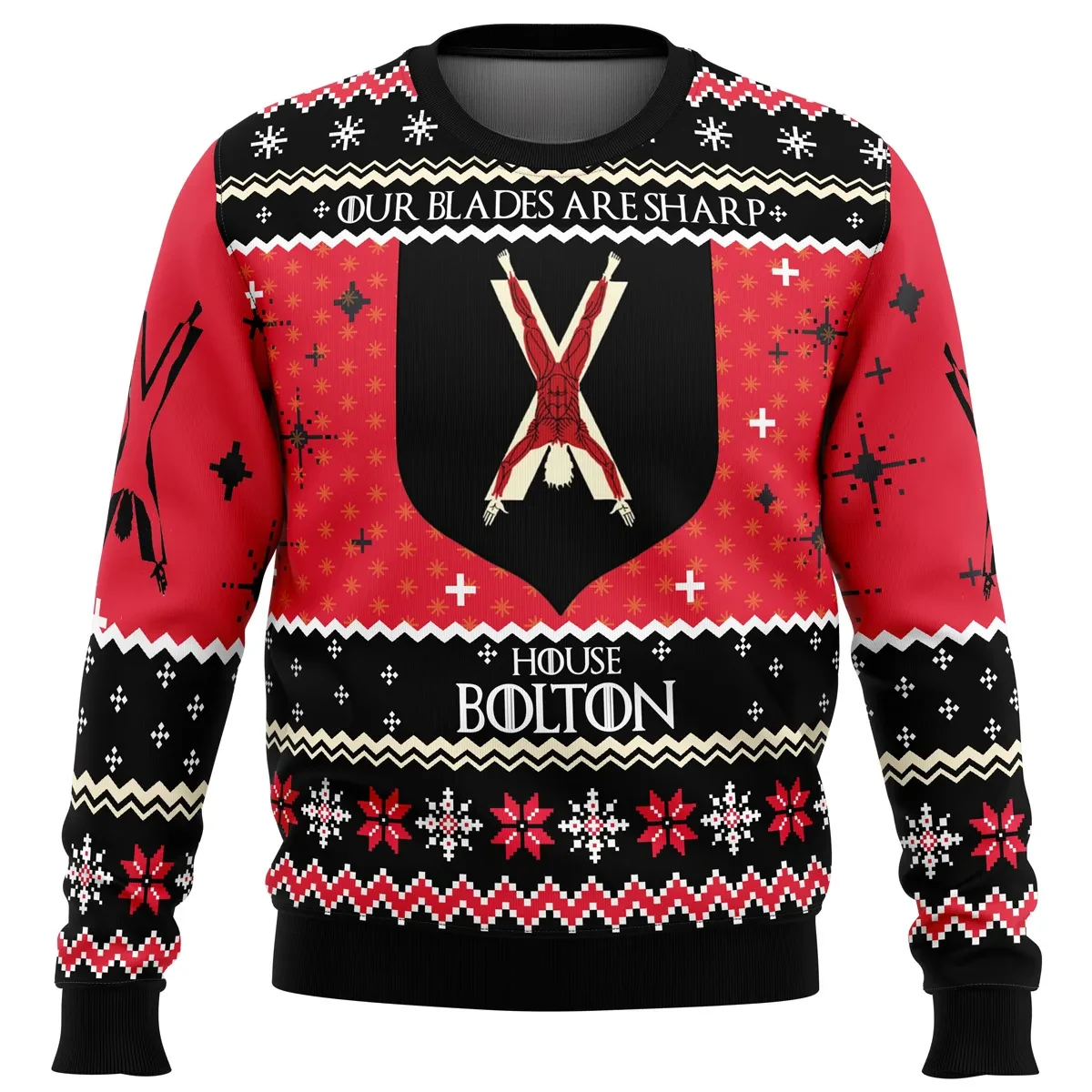 GOT House Bolton Ugly Christmas Sweater, Game of Thrones Holiday Sweater, Flayed Man Sigil Dreadfort TV Show Xmas Gift for Fans