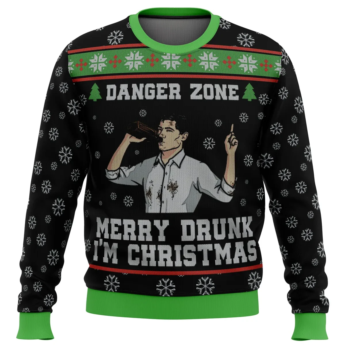 Sterling Archer Merry Drunk I'm Christmas Ugly Christmas Sweater, Archer Danger Zone Holiday Sweater, Funny Cartoon Xmas Jumper