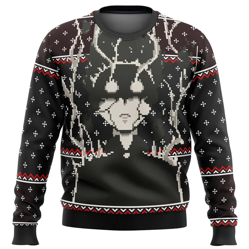 Mob Psycho 100 Rage Ugly Christmas Sweater, Mob 100% Shigeo Kageyama Pixel Holiday Sweatshirt, Anime Xmas Gift for Fans