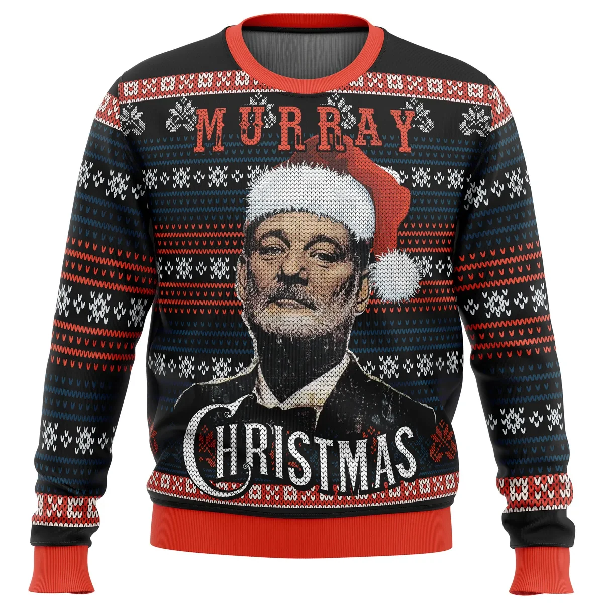 Murray Christmas Bill Murray Ugly Christmas Sweater, Funny Movie Holiday Sweater, Santa Hat Celebrity Pun Unisex Sweatshirt, Xmas Gift
